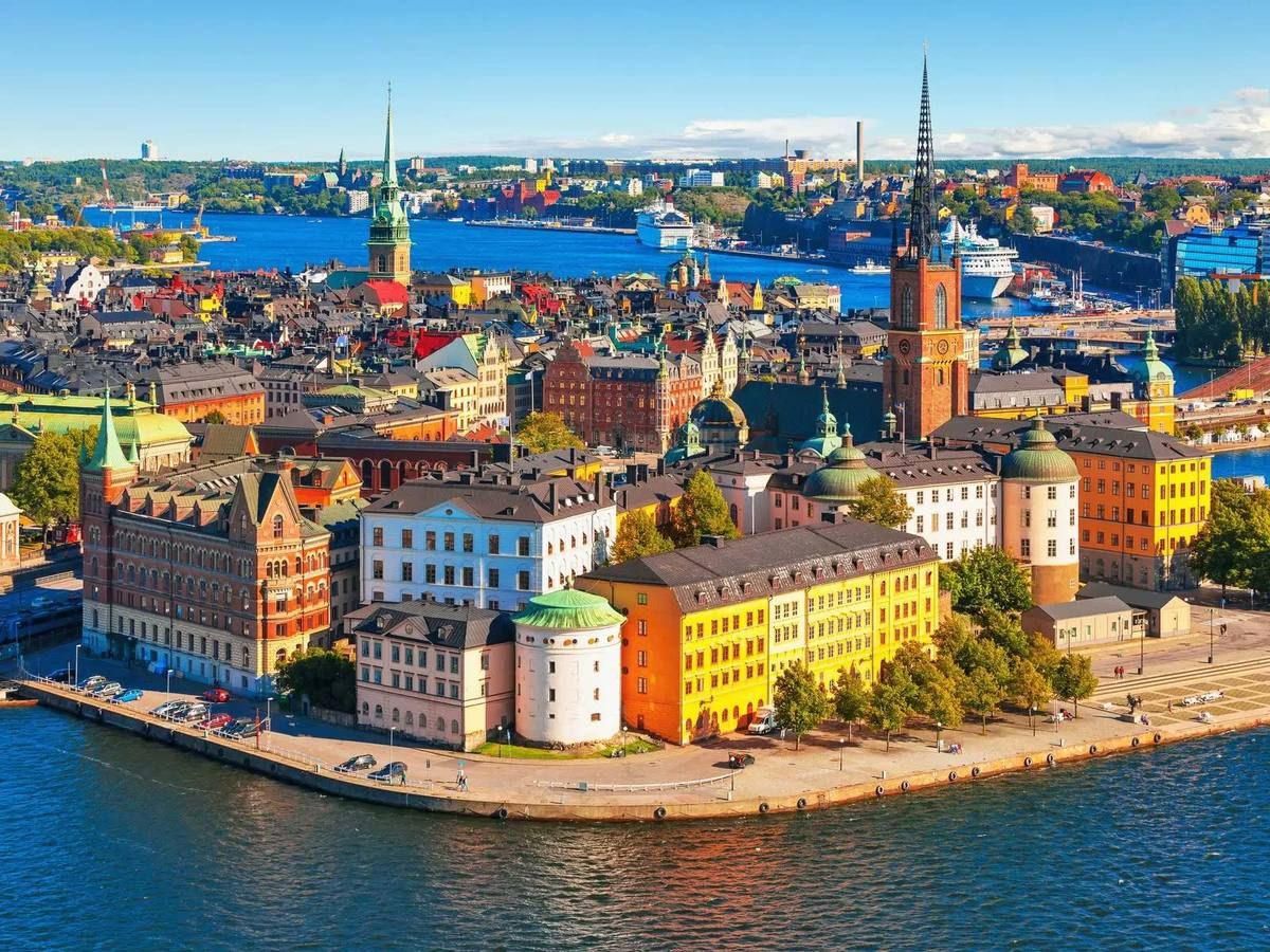 Aerial view of Gamla Stan in Stockholm